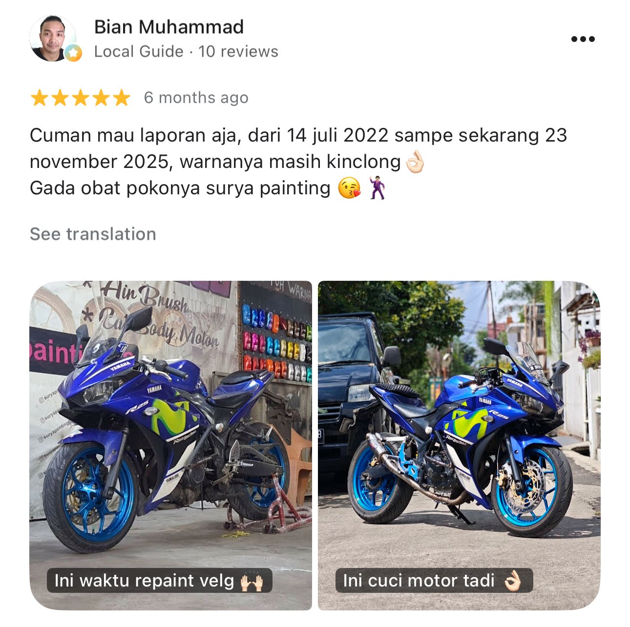 Testimoni pelanggan SuryaPainting18
